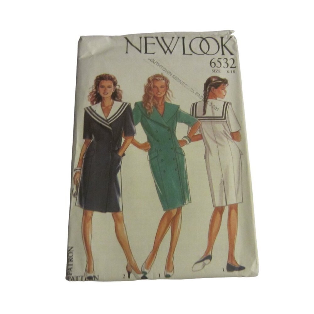 Vintage Women New Look Sewing Pattern 6532 Dress 6-18